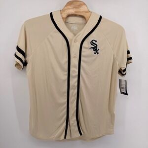 CSA MLB Chicago White Sox Jersey Mens XL Cream Full Button Short Sleeve T9043
